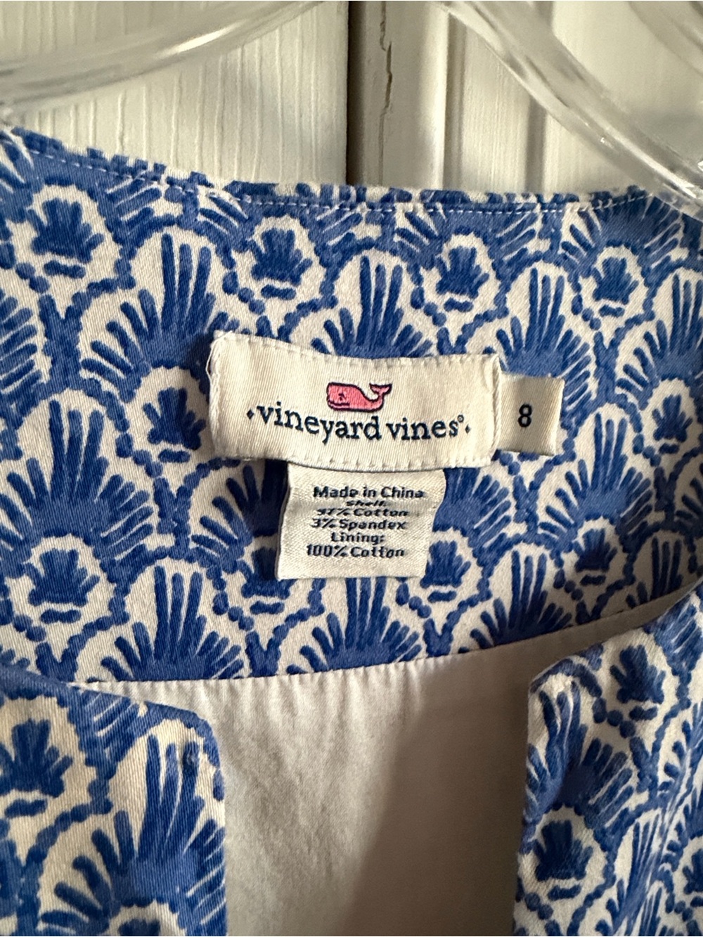 Vineyard Vines Blue and White Sleeveless Shift Dress Size 8 - Picture 5 of 8